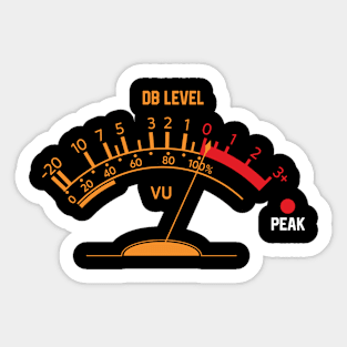 Volume VU Meter Vintage Audio Engineer Recording Studio Gear Head Sticker